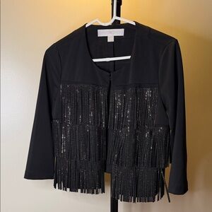 Boston Proper Black Fringe Blazer